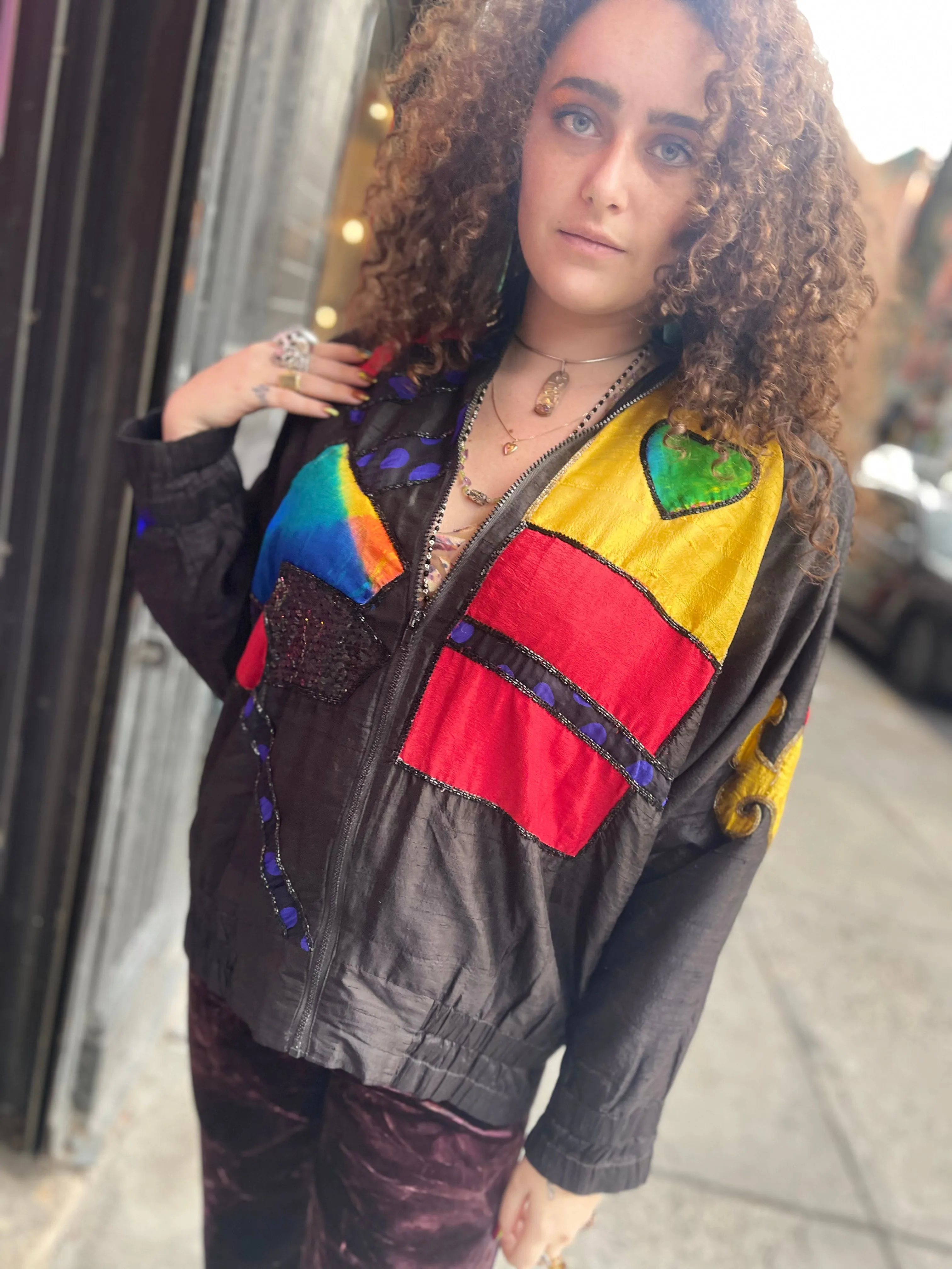 Vintage 90s Geometric Hearts Jacket