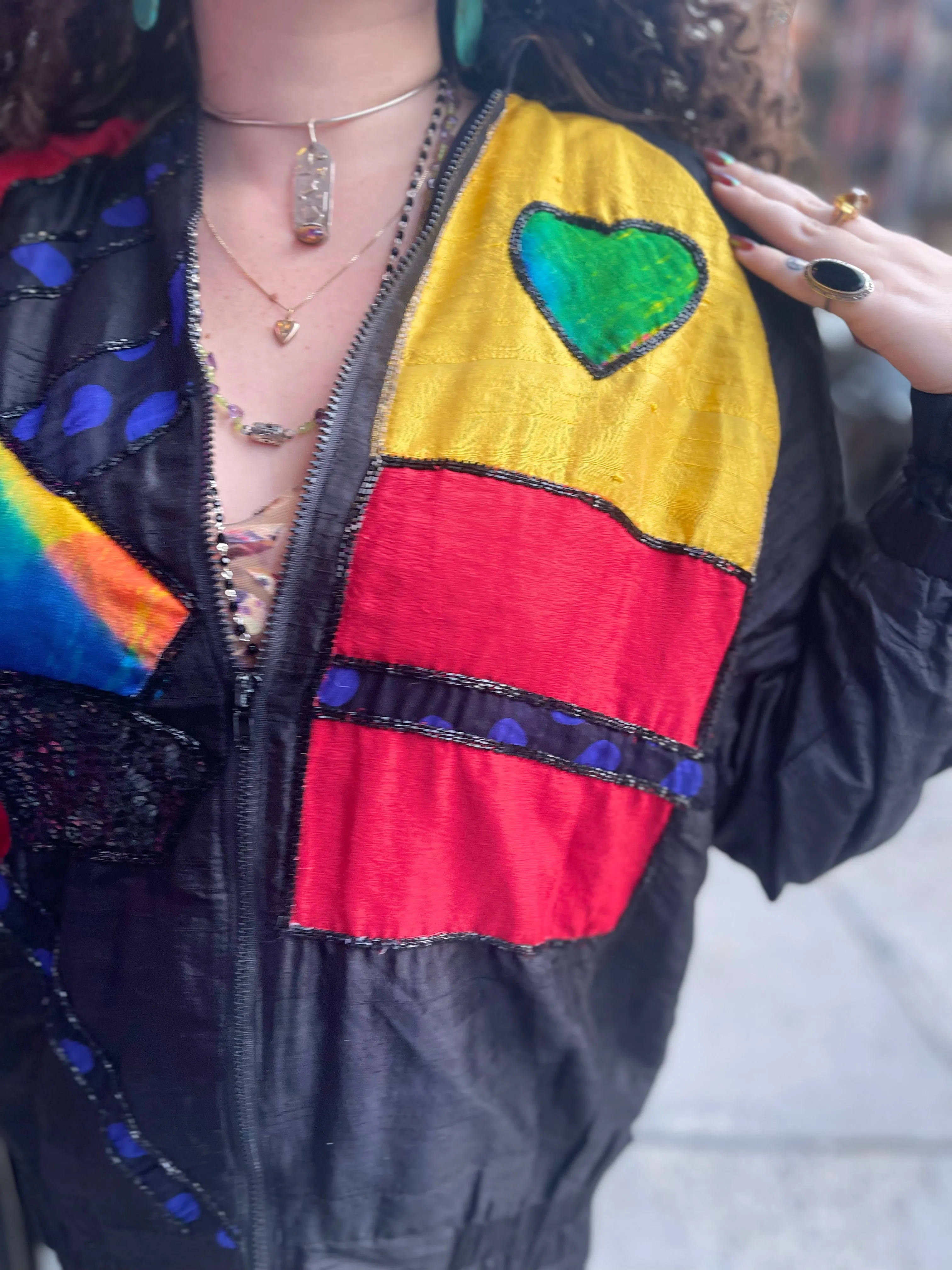 Vintage 90s Geometric Hearts Jacket