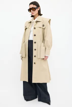 Vintage Beige Belted Trench Coat