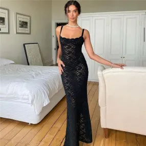 Vintage Bodycon Maxi Dress with High Waist