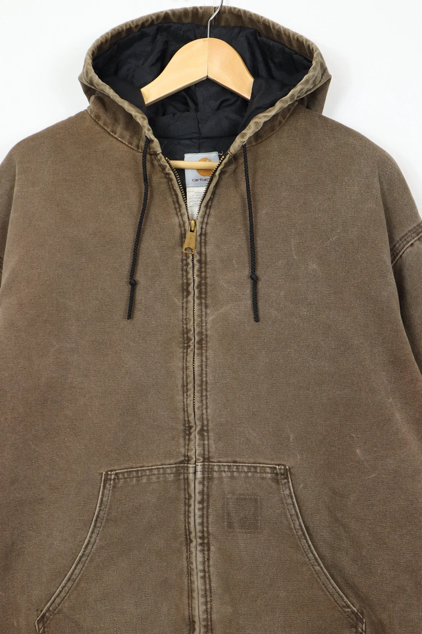 Vintage Carhartt Faded Brown Hooded Jacket