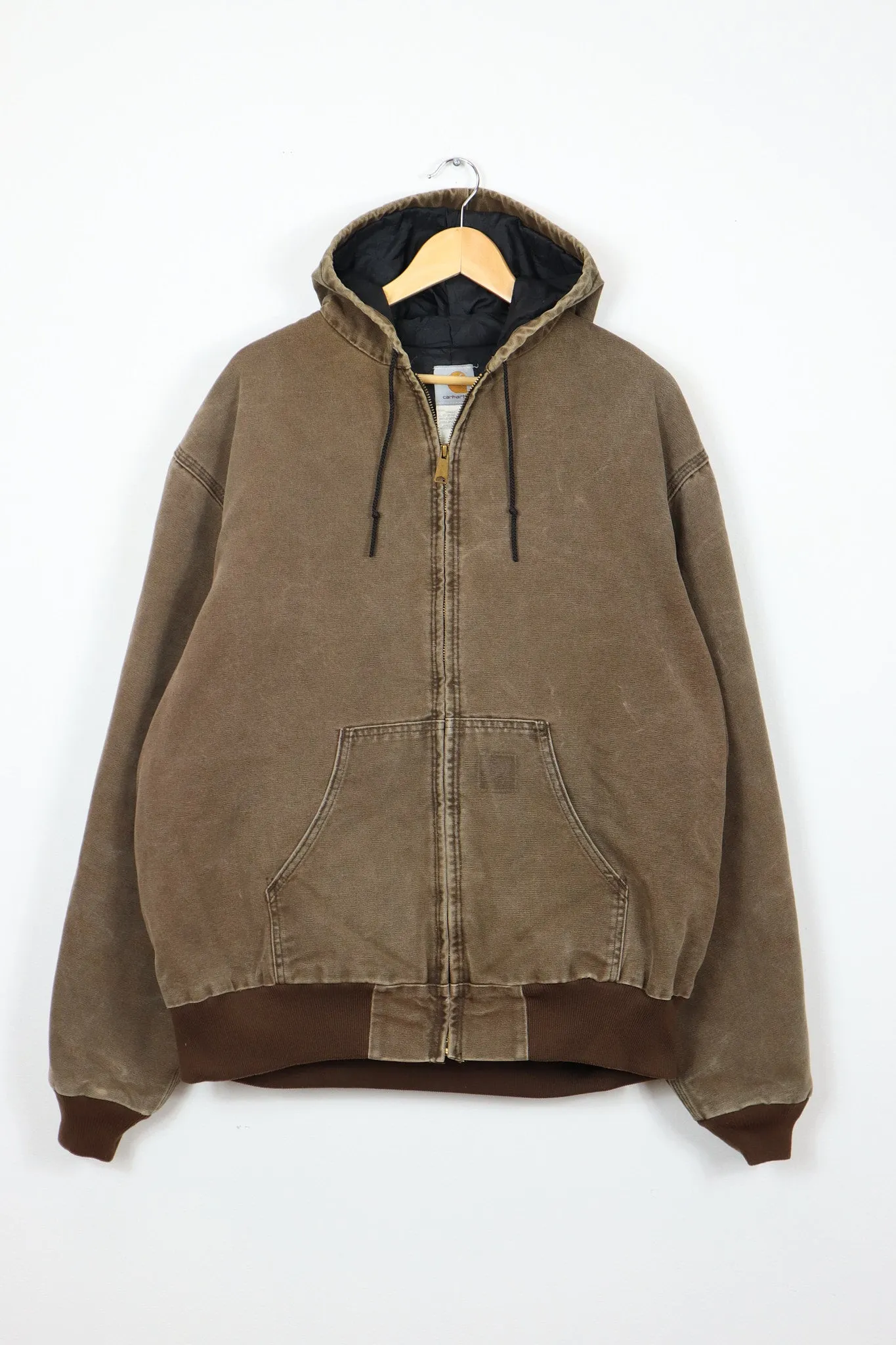 Vintage Carhartt Faded Brown Hooded Jacket