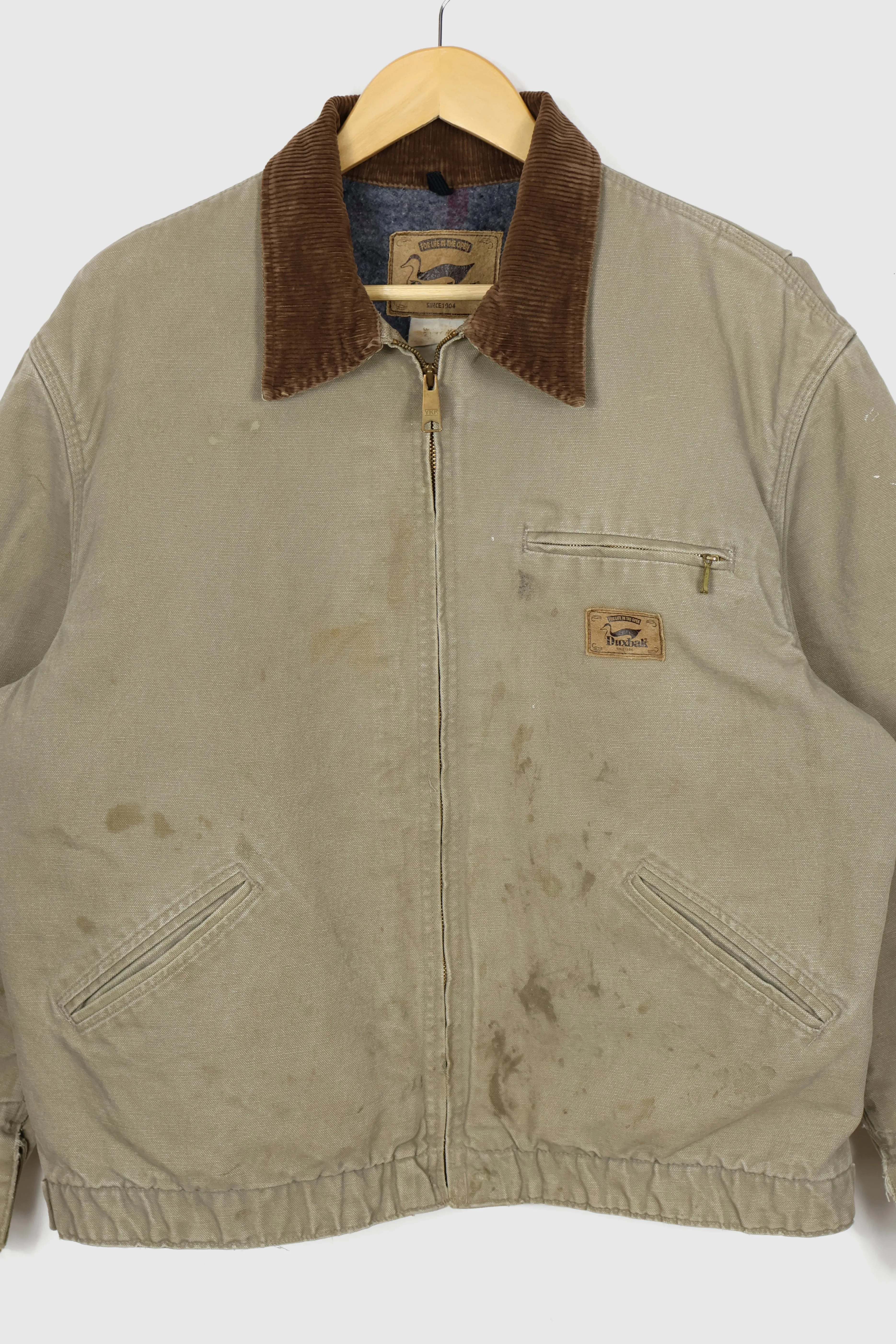 Vintage Distressed Full Zip Workwear Jacket