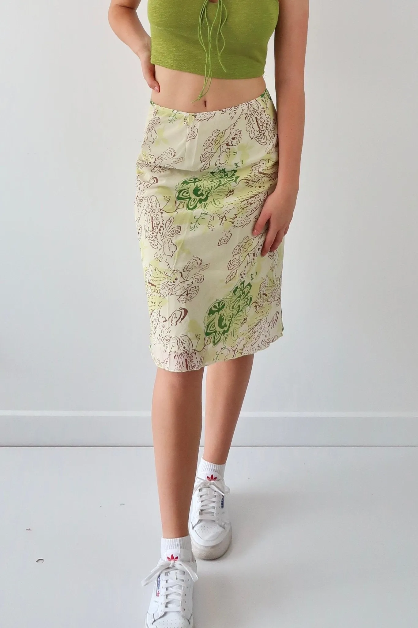 Vintage floral midi skirt