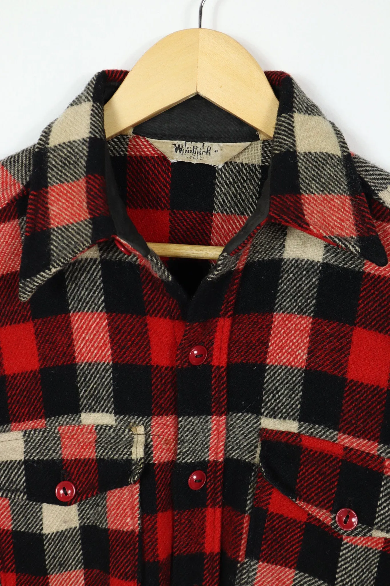 Vintage Woolrich Heavyweight Black Plaid Shirt Jacket