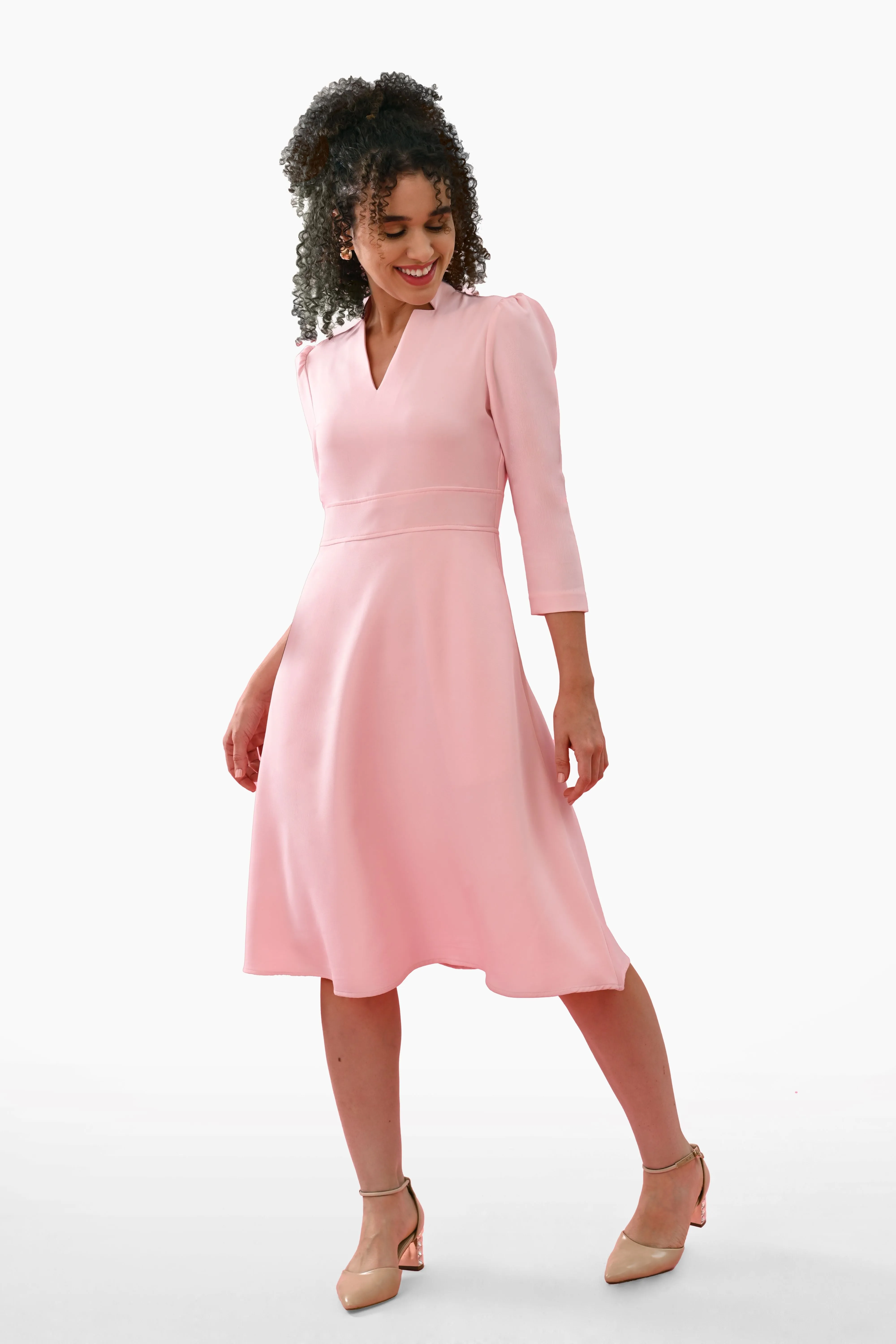 Vision Flare Crepe Midi Dress