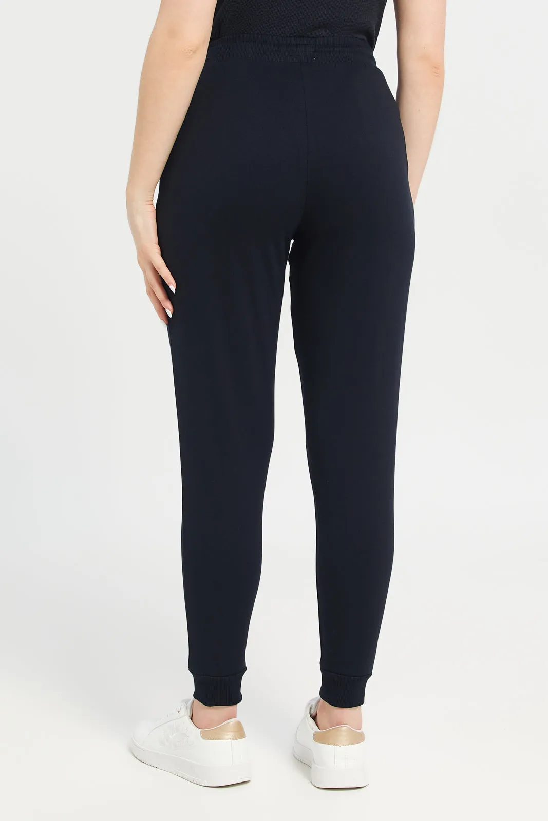 Women Black Plain Joggers