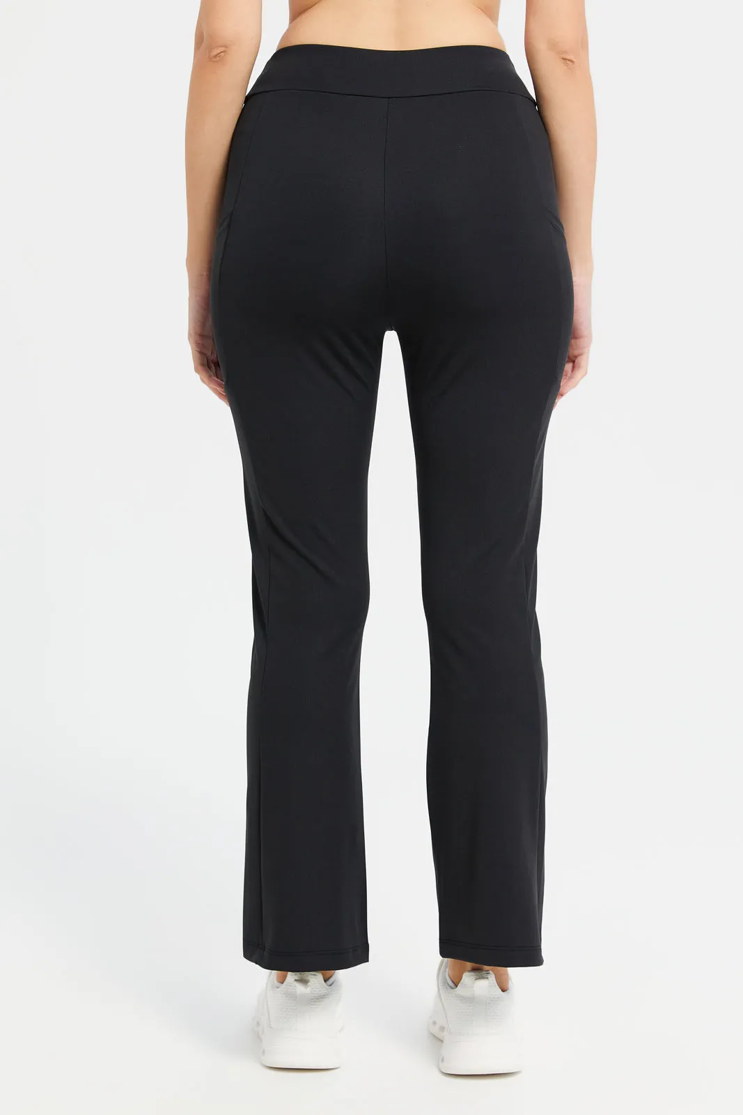 Women Black Straight Leg  Performance Pants