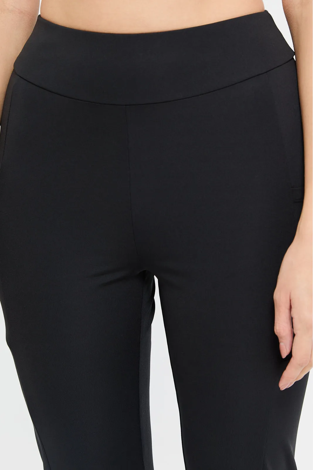 Women Black Straight Leg  Performance Pants