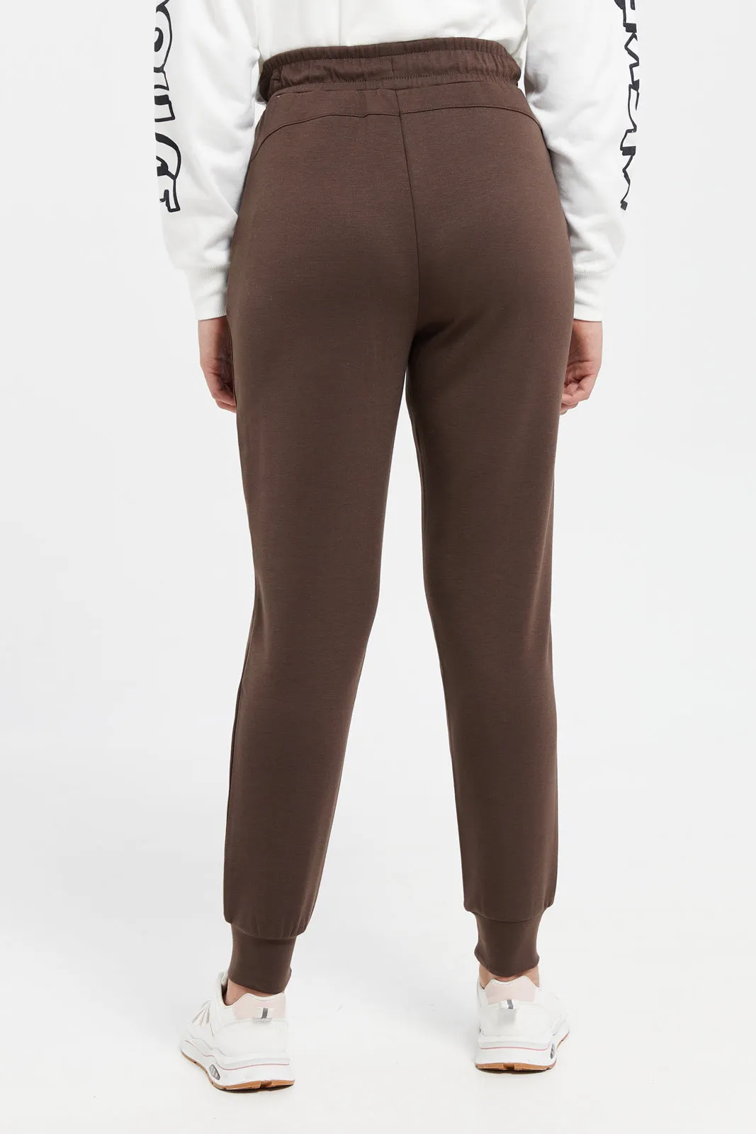 Women Brown Plain Joggers