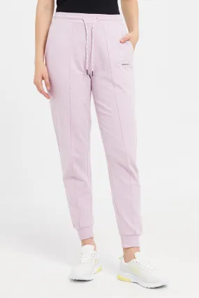 Women Lilac Printed Joggers