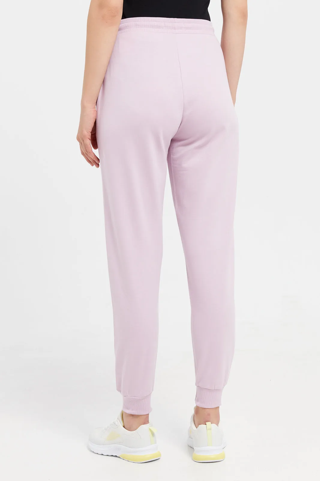 Women Lilac Printed Joggers