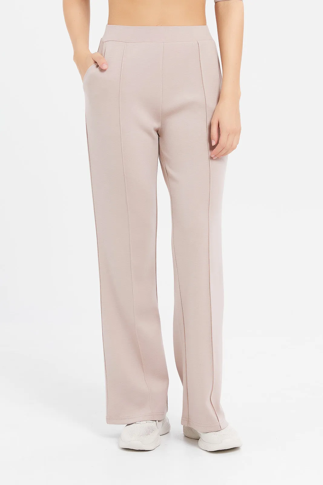 Women Lilac Wide Leg Active Pants