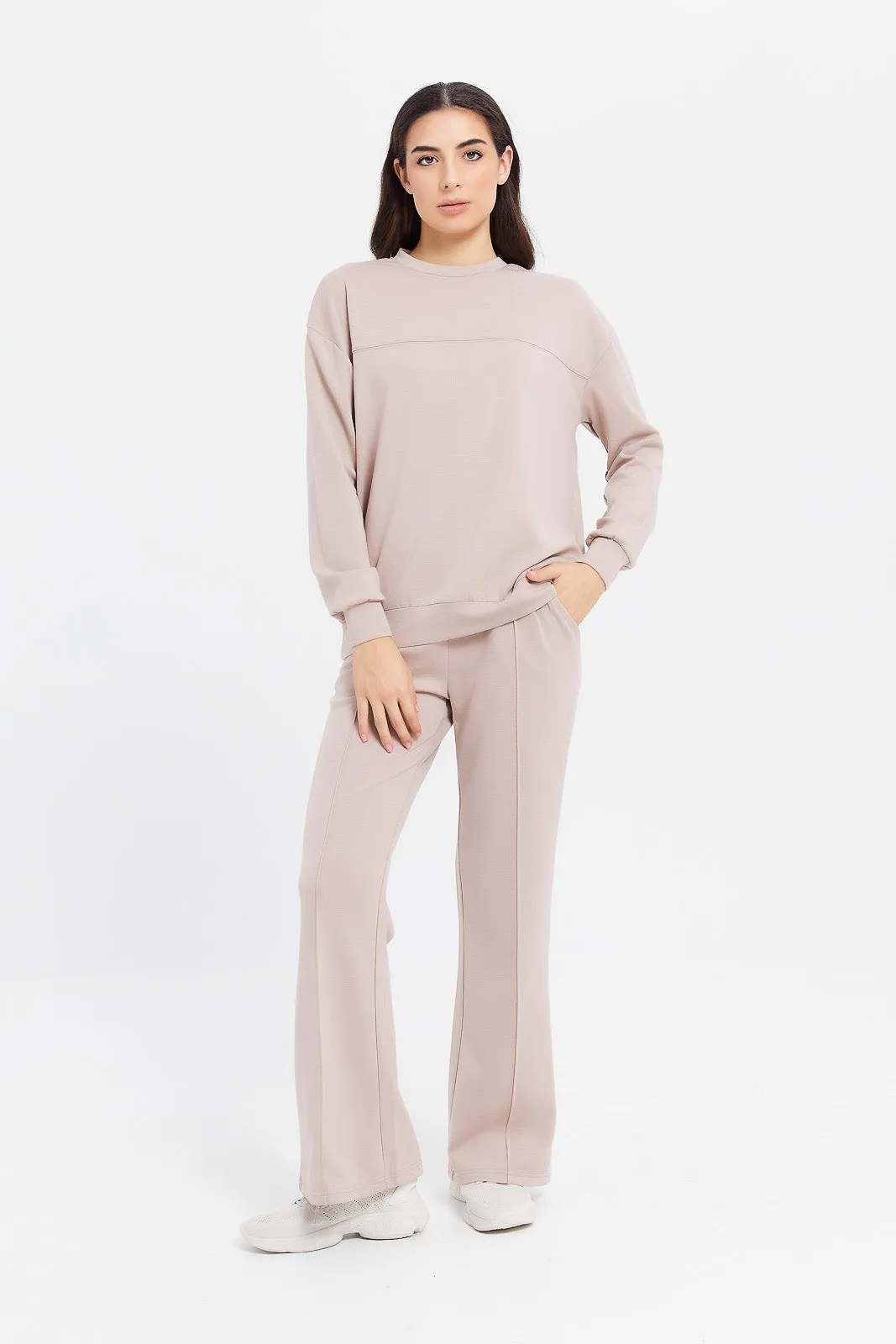 Women Lilac Wide Leg Active Pants