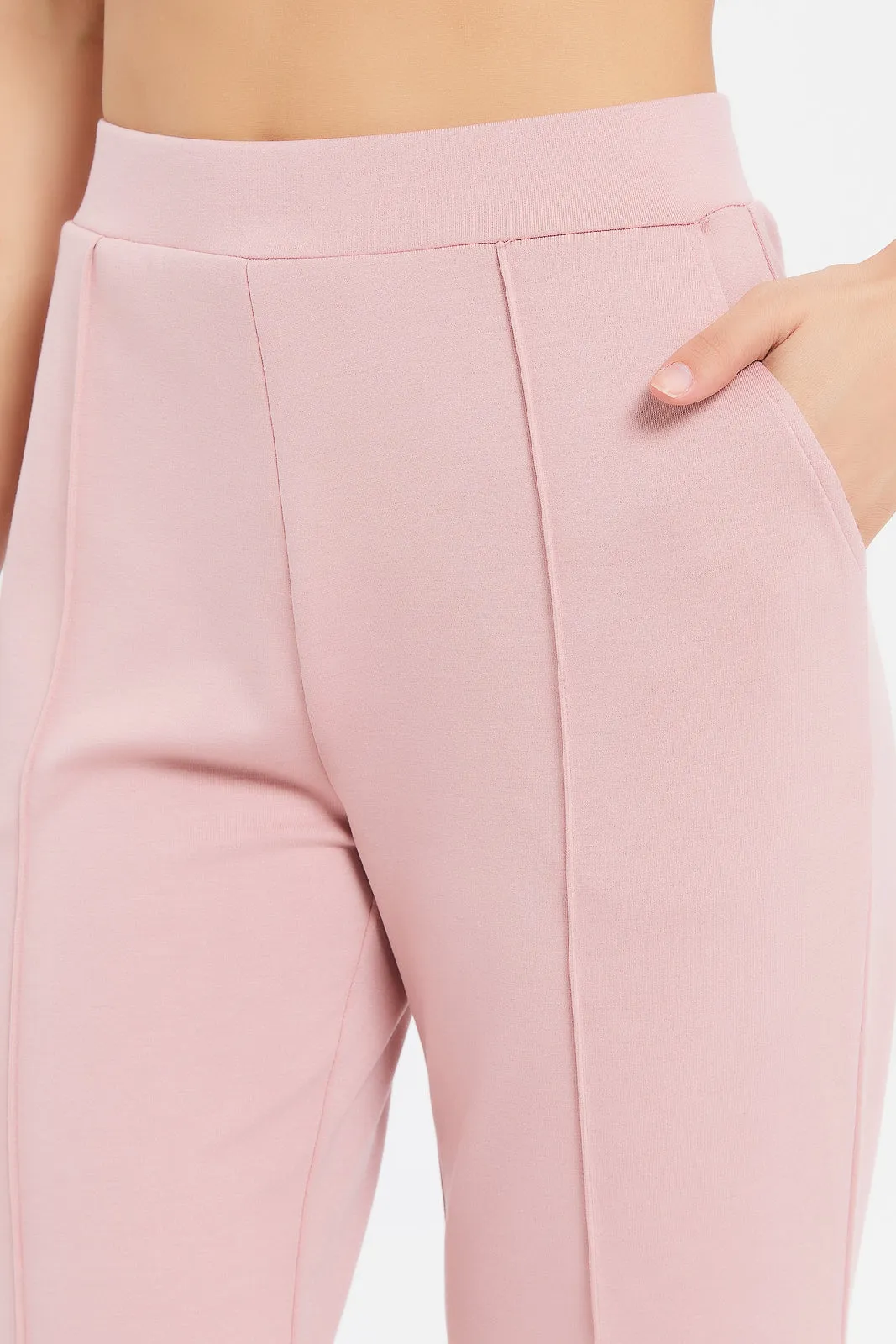 Women Pink Wide Leg Active Pants