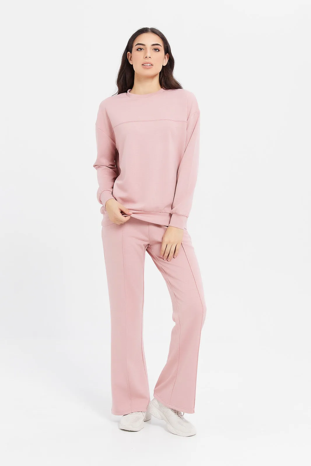 Women Pink Wide Leg Active Pants