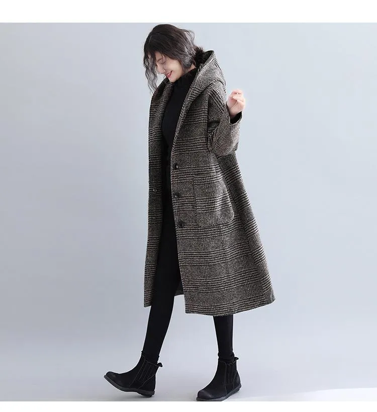 Women Plus Sizes Woolen Winter Coat