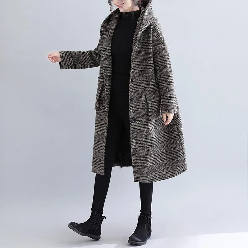 Women Plus Sizes Woolen Winter Coat