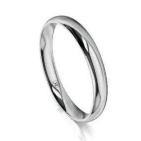 Women's High Dome Comfort Fit Wedding Ring (AD) - Platinum