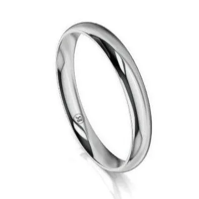 Women's High Dome Comfort Fit Wedding Ring (AD) - Platinum