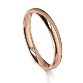 Women's High Dome Comfort Fit Wedding Ring (AD) - Rose Gold