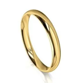 Women's High Dome Comfort Fit Wedding Ring (AD) - Yellow Gold