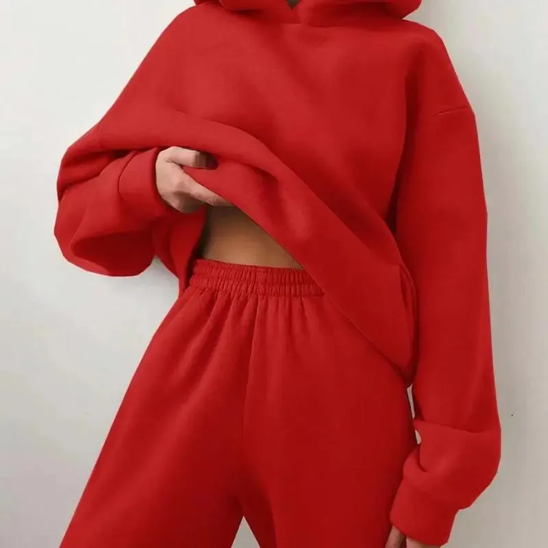 Women's Hooded Sweater Two-piece Suit