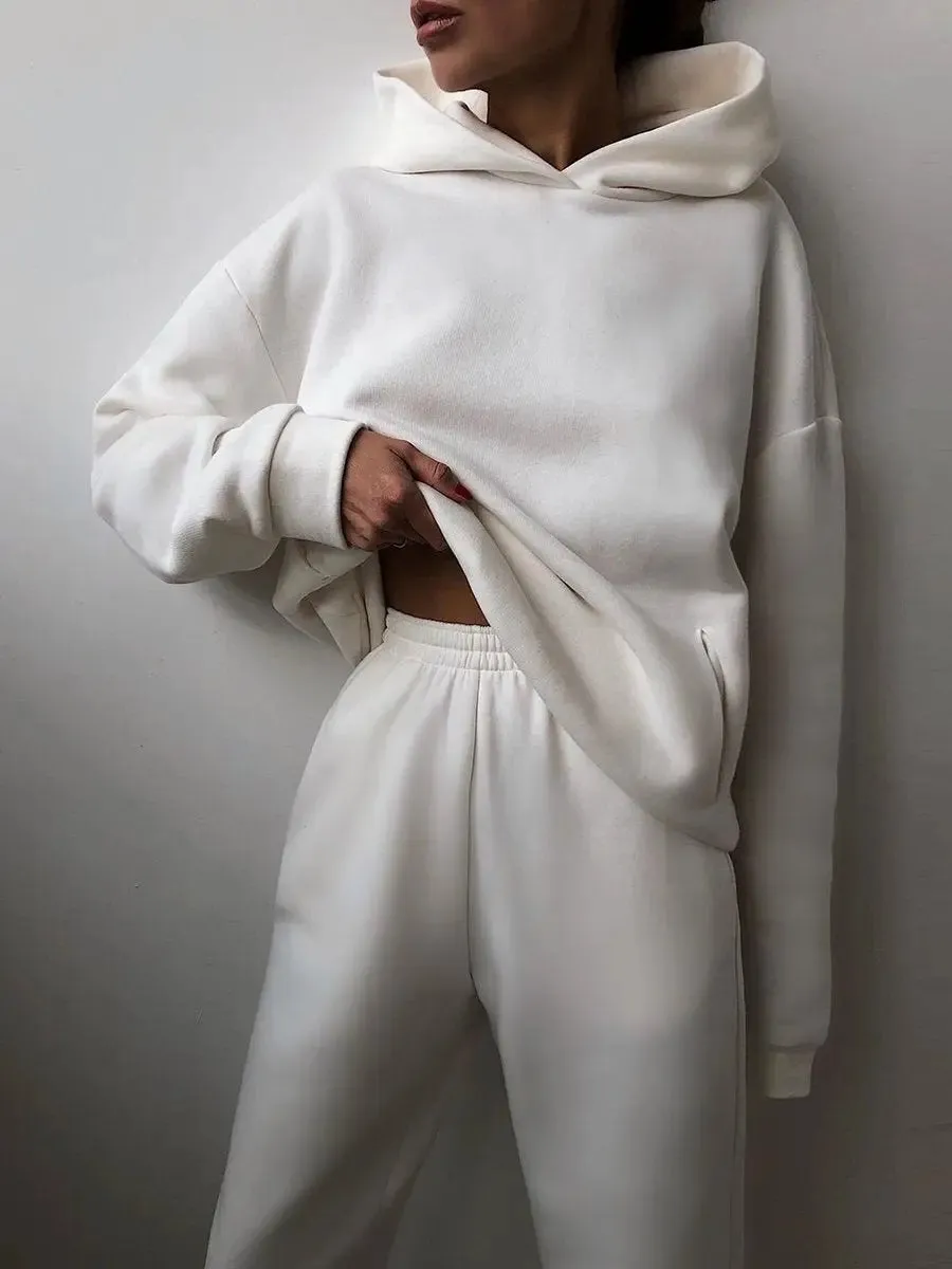 Women's Hooded Sweater Two-piece Suit