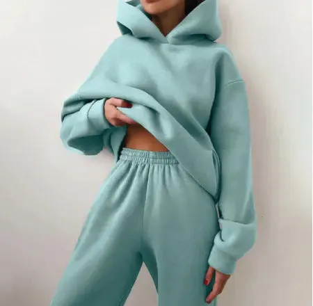 Women's Hooded Sweater Two-piece Suit