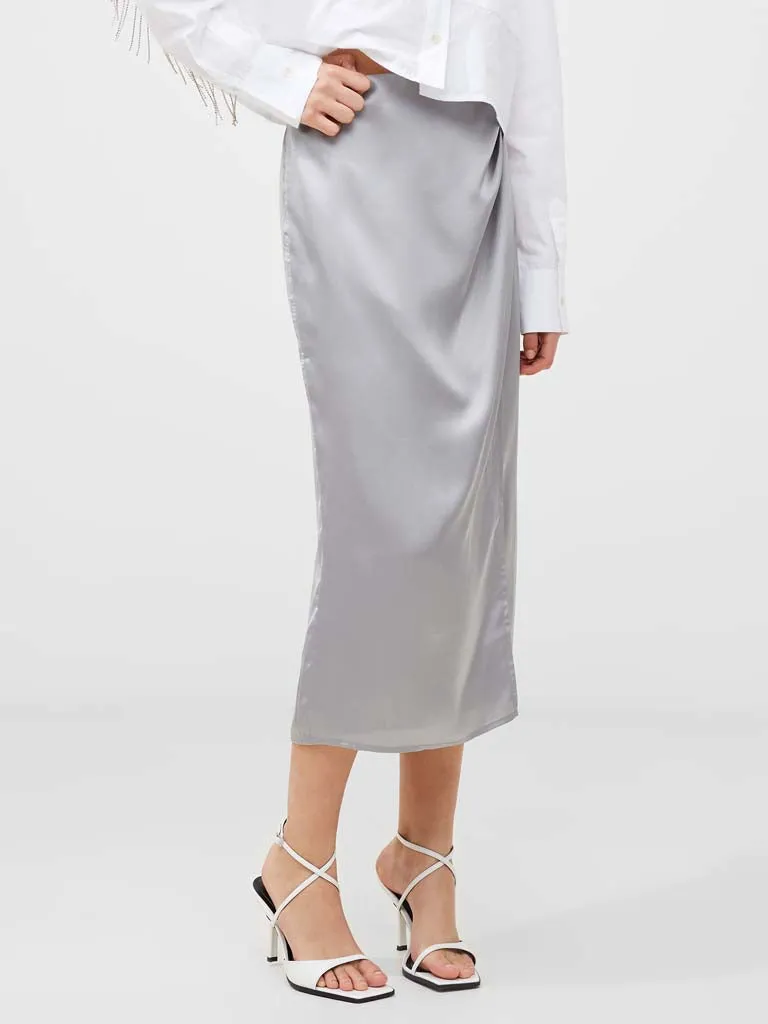 Women's Inu Satin Midi Wrap Skirt - Alloy