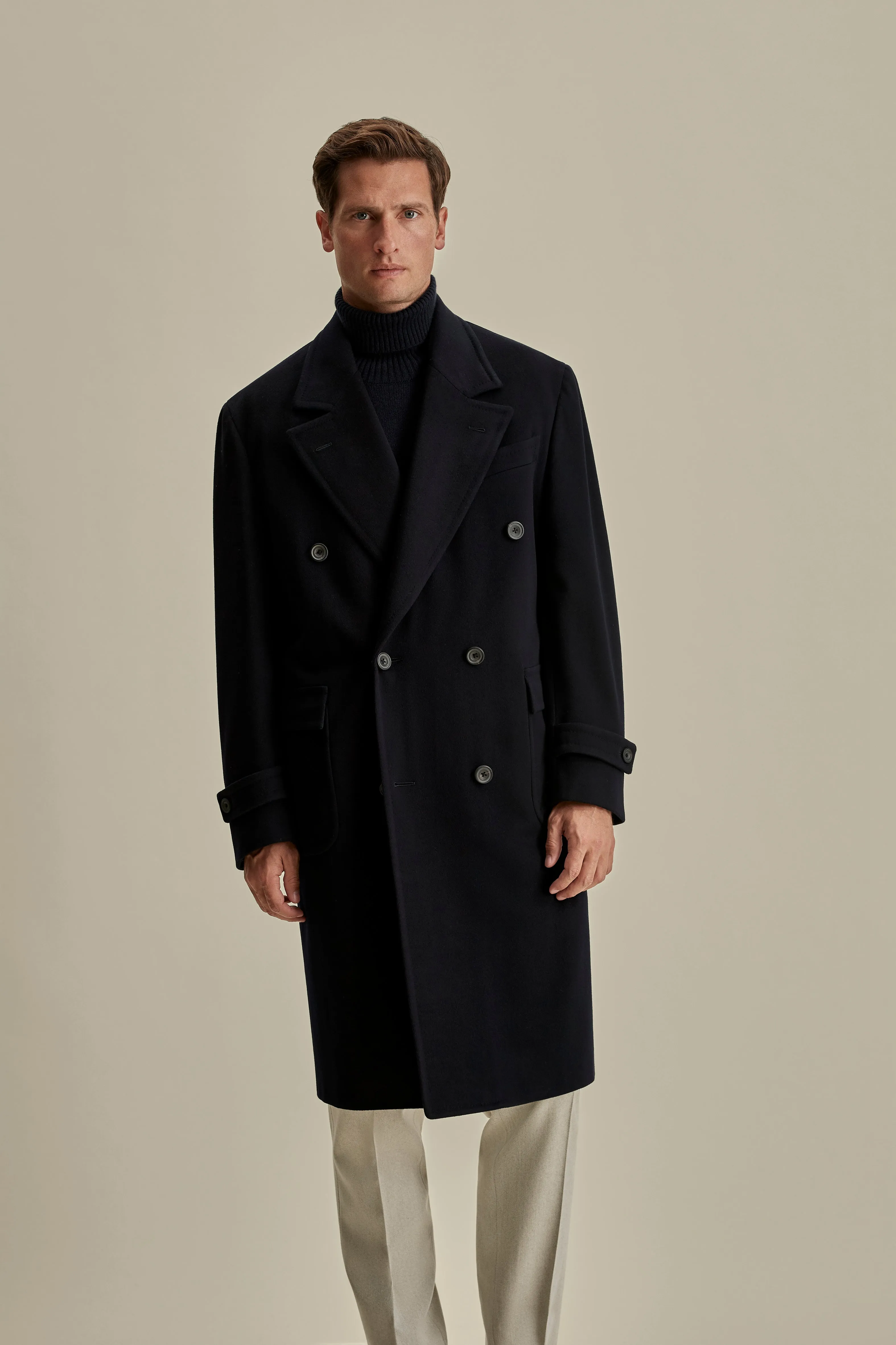 Wool Cashmere Double Breasted Overcoat