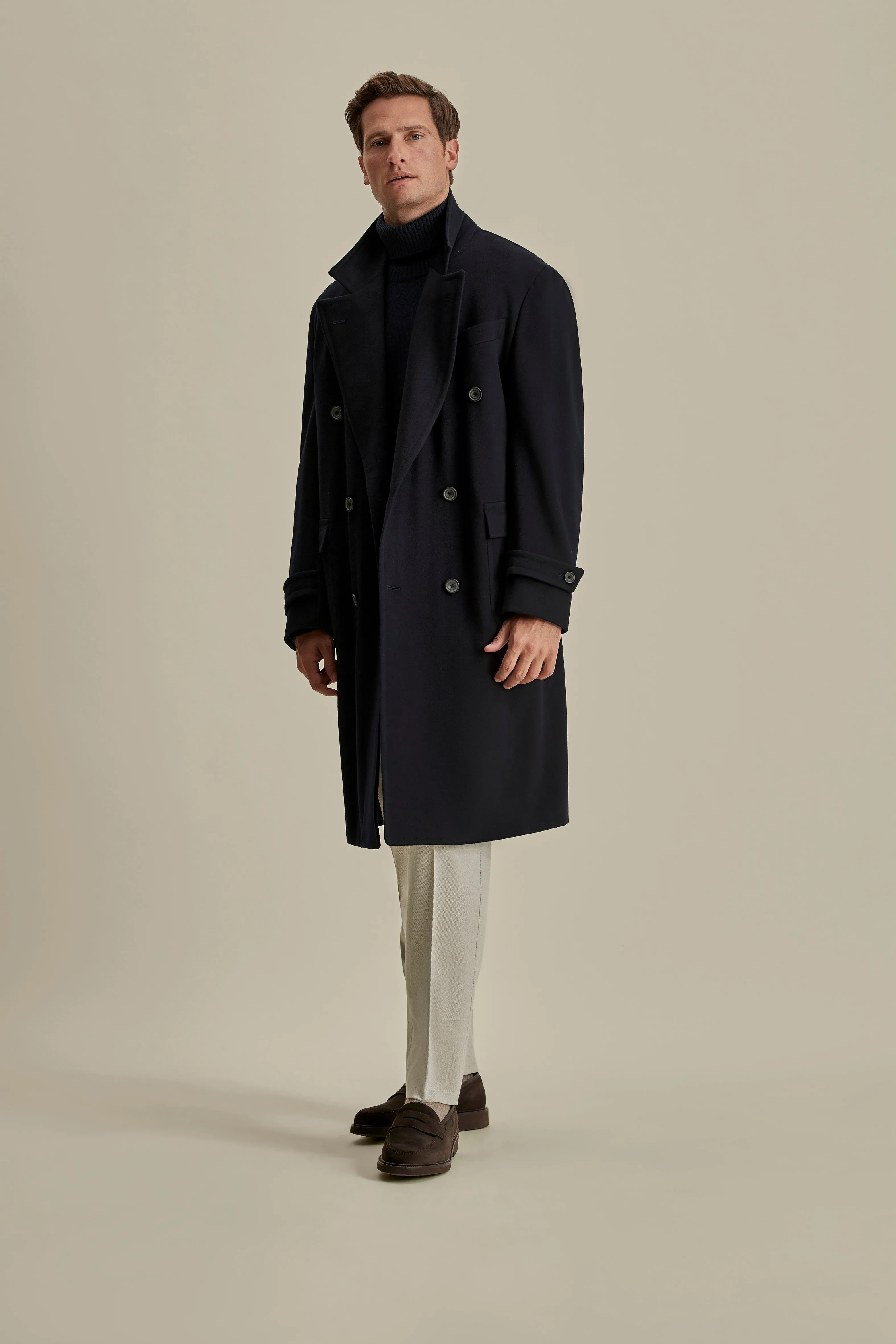 Wool Cashmere Double Breasted Overcoat