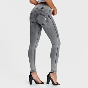 WR.UP® Denim - High Waist - Full Length - Grey   Yellow Stitching