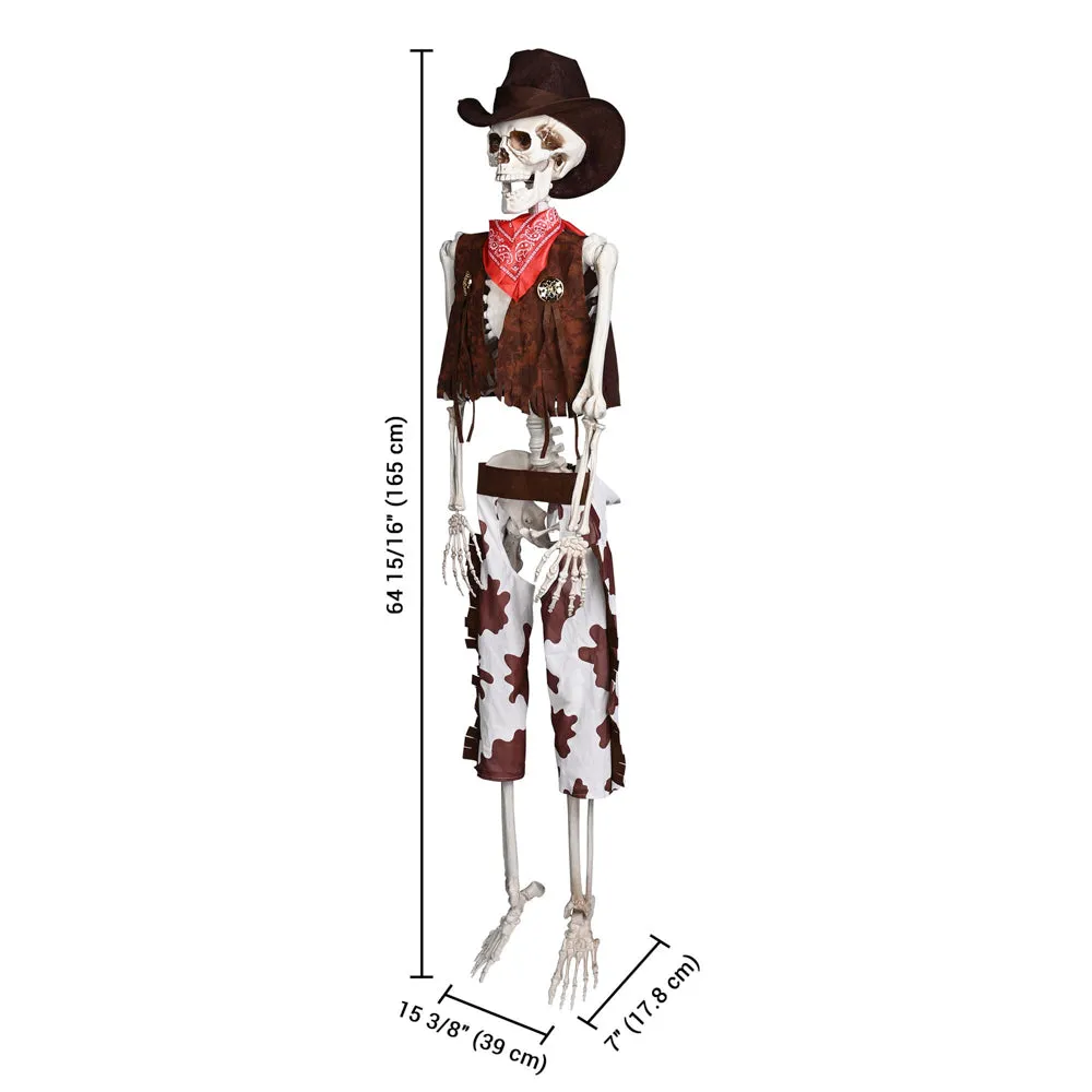 Yescom 5.4ft Skeleton Halloween Decoration Posable Cowboy